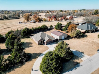 Aerial view of sparsely populated area