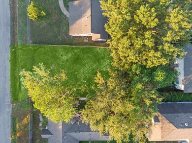 This aerial image showcases a spacious, rectangula