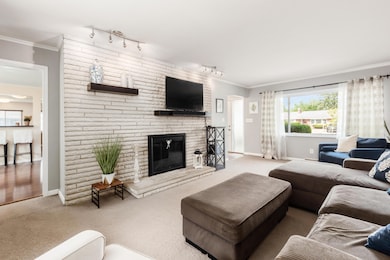 Mid-Century Stone Fireplace and Mantel