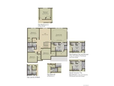 Second floor layout - home has the opt Jack & Jill