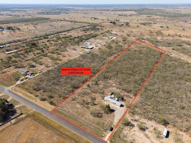 Overview of rural landscape featuring property boundaries highlighted