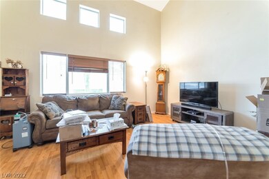 Bright, open living room that over looks yard