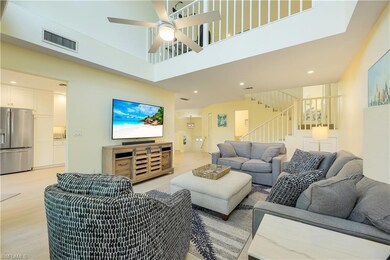 View of great room and loft above.