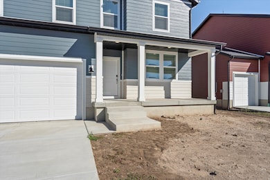 **DISCLAIMER, exterior and interior option may vary**Doorway to property featuring a porch and concrete driveway