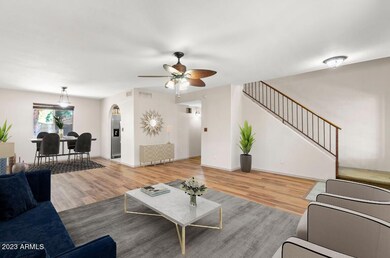 Living & dining rm virtually staged