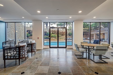 Pool level party room.