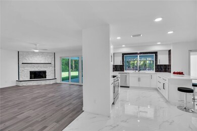 Split View Entering Kitchen with Living Area on th