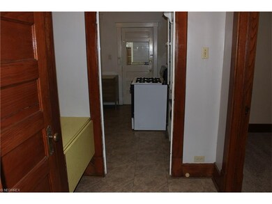 View from the hall into the kitchen