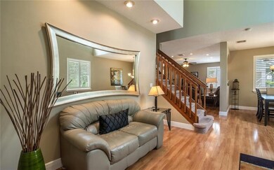The wood laminate flooring is only a couple years
