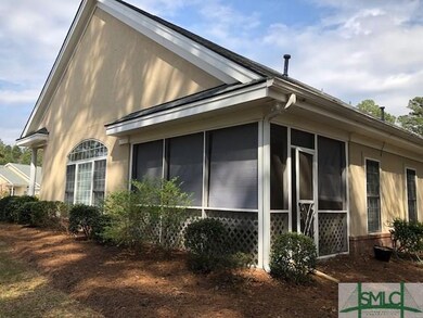 Screened porch with gutter protected roof line