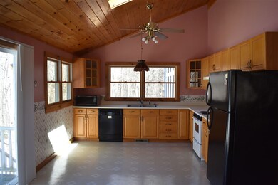 High ceilings with natural woodwork!
