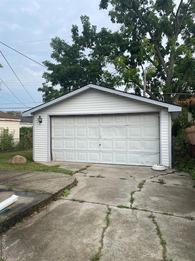 View of detached garage