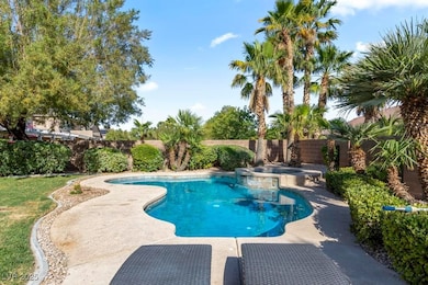 View of pool featuring a fenced backyard and a poo