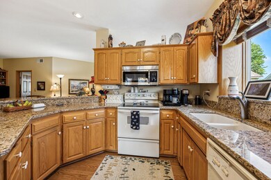 Very generous in size this kitchen provides all the counter top space and cabinet space you could need.