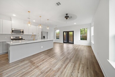 Spacious kitchen with large island