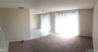 View of living room and dining area also shows bot