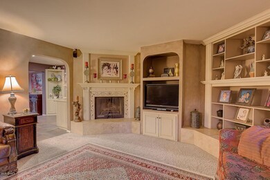 Fireplace with mosaic tiles