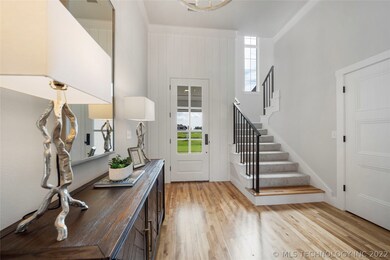 Horizontal shiplap, crown molding, wide baseboards