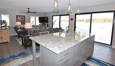 Large windows let in natural light and breathtakin