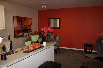 Kitchen counter and dining area