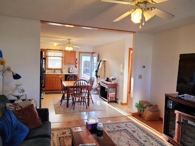 Living room looking into kitchen