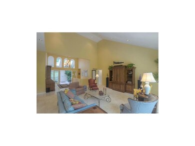 Spacious living room with vaulted ceiling