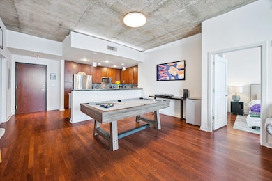Rec room featuring billiards table, dark wood-typ