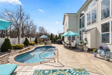 Extensive stamped concrete patio.  Gas grill with gas line stays with home.