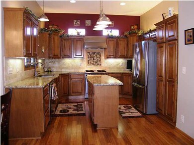 An overview of the gourmet kitchen with the new so