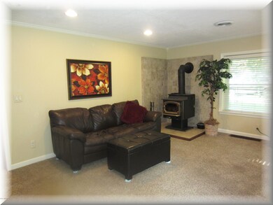 Living Room with Wood burner