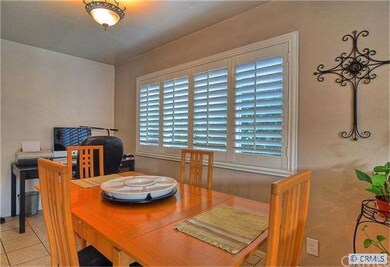 Large window in dining area.
