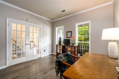 office w/French Doors on main