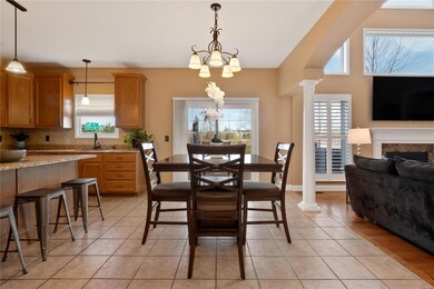 Breakfast room has sliding glass door that leads t