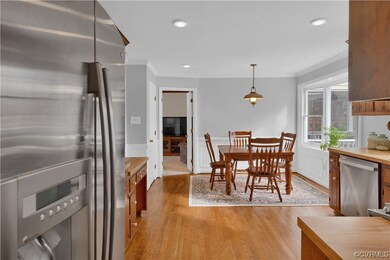 Dining space featuring light hardwood / wood-style