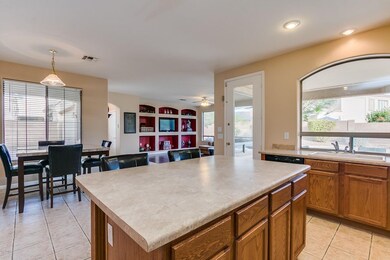 Kitchen opens to family room