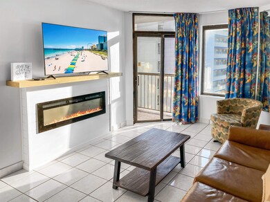 View of tiled living room