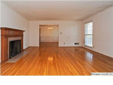 Wood burning fireplace in living room