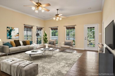 Living room, virtually staged