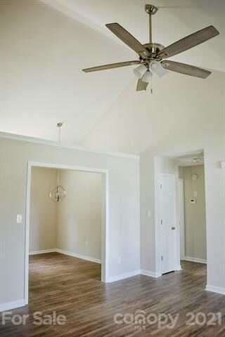 Vaulted great room from the front door, check out 
