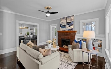 View from the Front Door. Office & Dining room visible