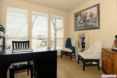 Office has lots of natural light with view of fron