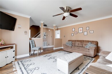 Alternate view of the living room with a ceiling f