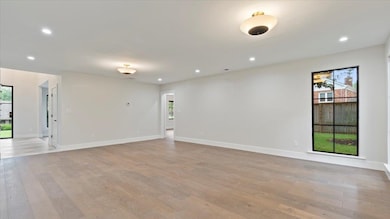 Unfurnished room featuring light wood-type floorin