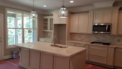 Alternate view of the kitchen - lots of great touches - glass fronts, staggered height, pull out spice drawer, and pull out utensil drawer.  Lots of seating at the bar with even more cabinets underneath.  Hardware is on the way!