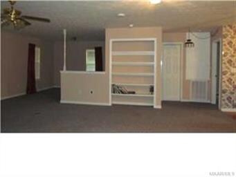 Book shelves in great room