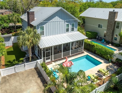 Rear parking & pool
