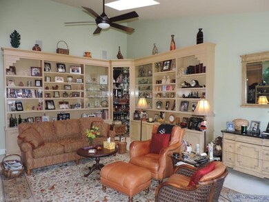 Custom built in bookshelves give you room to store all of your trinkets