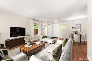 Light-filled living room with plenty of room to gather.