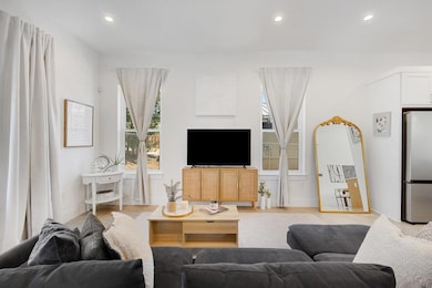 Living room with recessed lighting