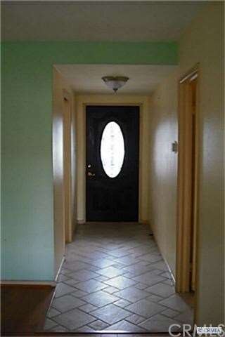 Front door entry from living room